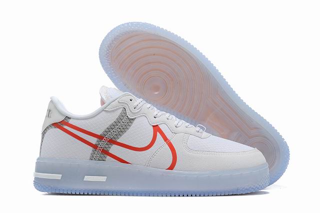 Nike Air Force 1 React Unisex Shoes White Red-13